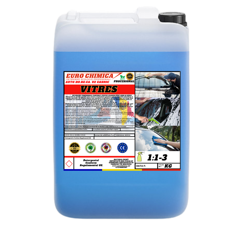 Detergent profesional pentru geamuri și suprafețe lucioase – fără urme, cu uscare rapidă-(Pentru preț şi cantitate angro Contactați-ne)